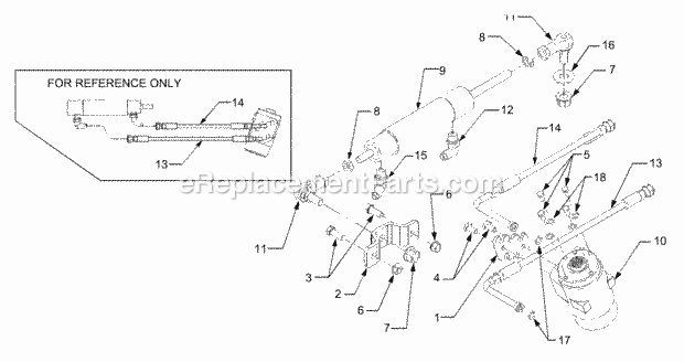 Lower Power Steering Diagram and Parts List for GT3235 14A-692-710 Cub Cadet Lawn Tractor